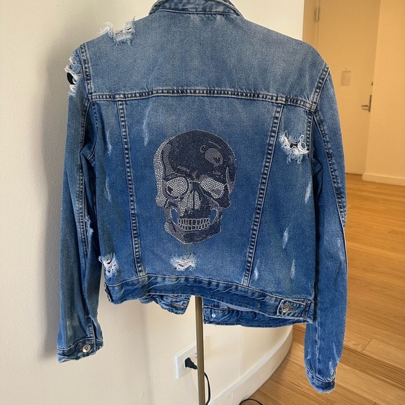 Hipchik couture denim skull jacket small - Picture 2 of 3